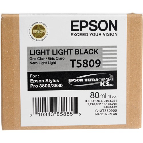 Epson T5809 Light Light Black 80ml Ink for 3880 002